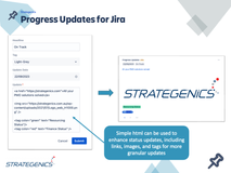 Simple html can be used to enhance the update