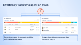 Effortlessly track time spent on tasks