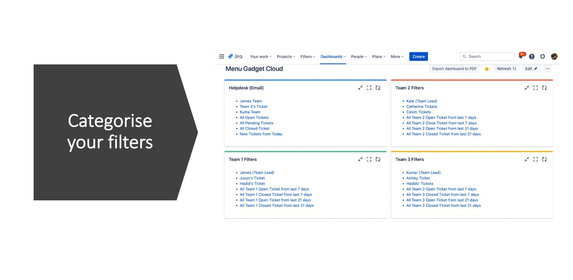 Categorise your filters