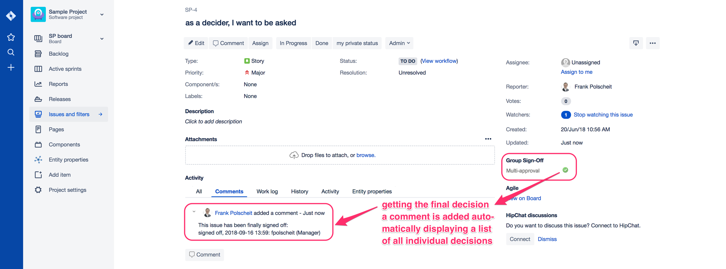 Transparency of the final decision as well as an overview of all individual decisions.