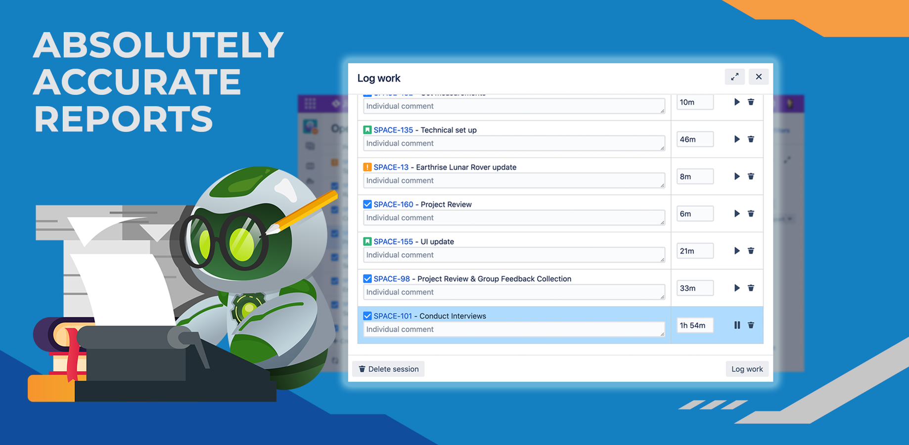Clean and accurate workload reports at any time