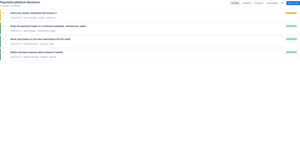 The Decision log macro on a page