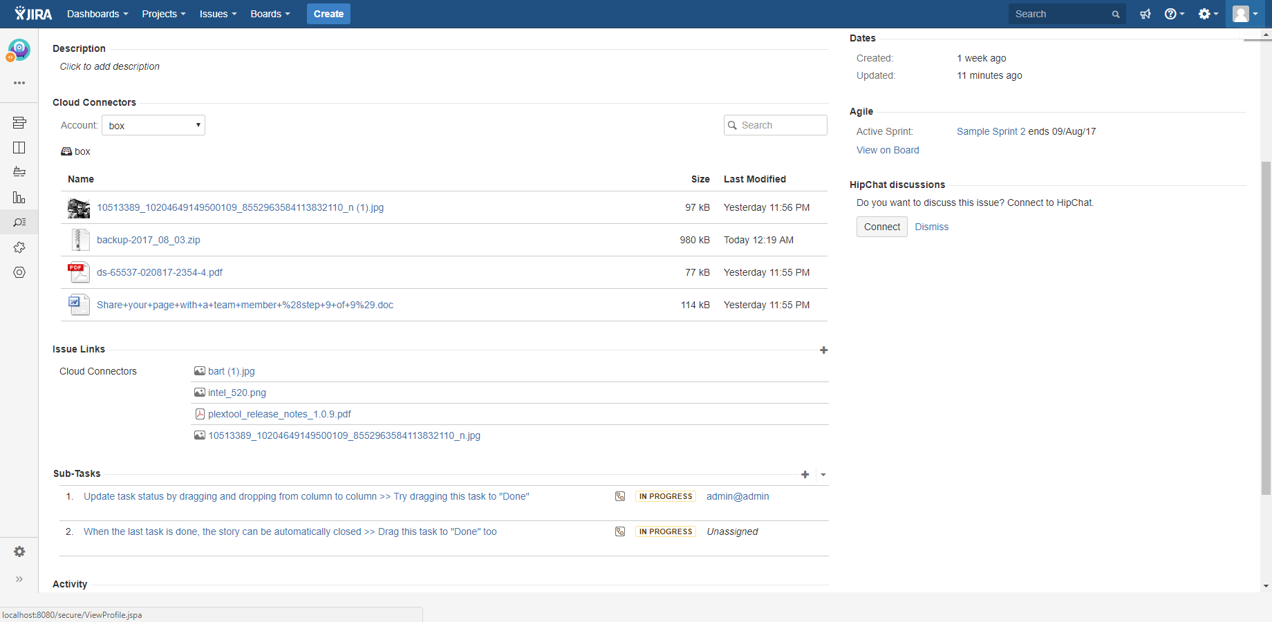 Display content and add links from a cloud