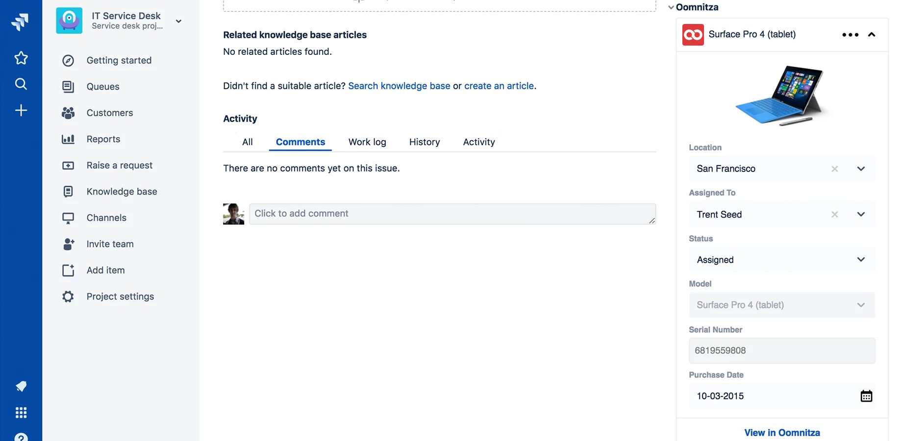 See your assets in Jira Service Management