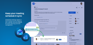 See scheduled meetings in both Outlook and Jira calendars, keeping meetings and work items aligned so teams can plan with up-to-date information across tools.