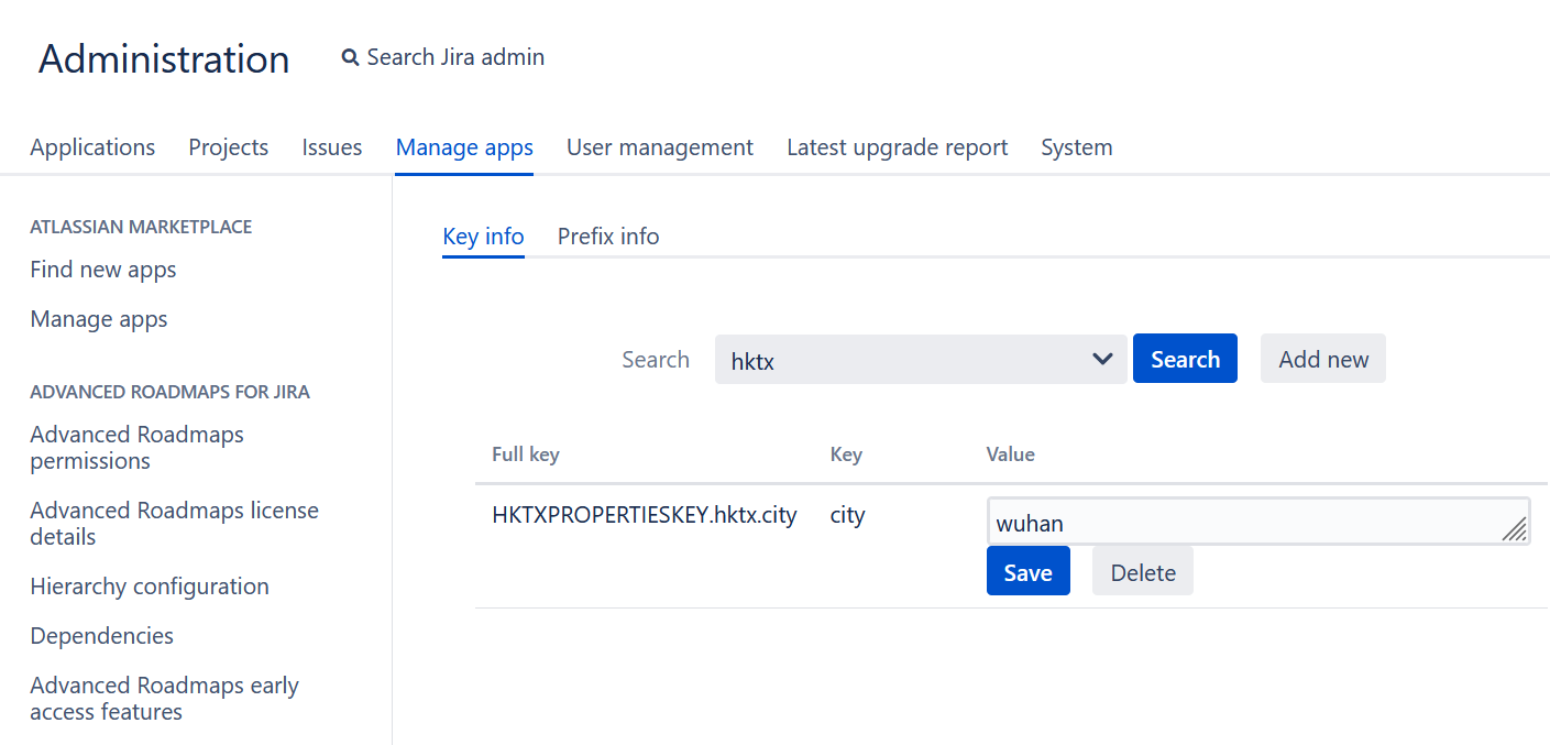 Visual parameter list