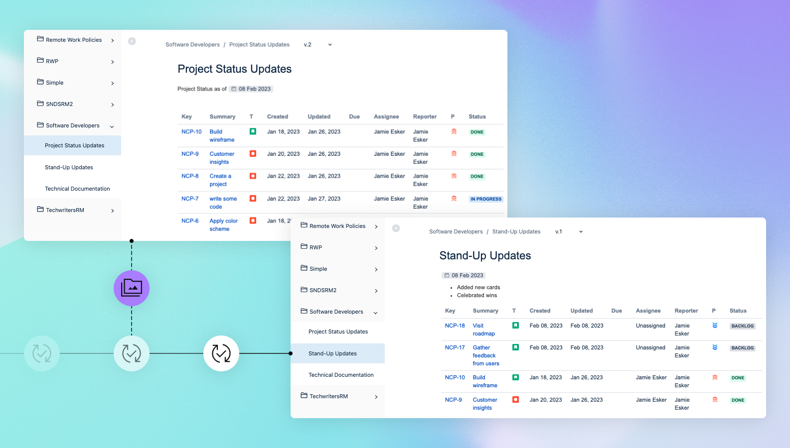 Snapshot publishing freezes content and provides a static view