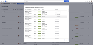 Scheduled report execution log