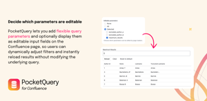 Control which query inputs can be adjusted directly on your Confluence pages.