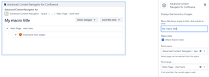 Macro Settings, set parent page, macro title, enable assignee & owner
