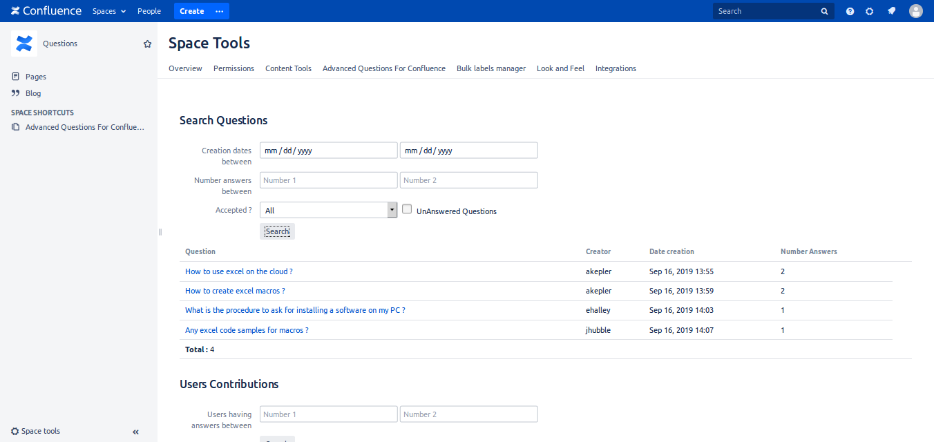 Get reports on questions asked