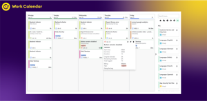 Worklog Calendar lets users easily view, create and manage worklogs on a calendar canvas. Users can manage work on daily, weekly, and monthly calendar views.
