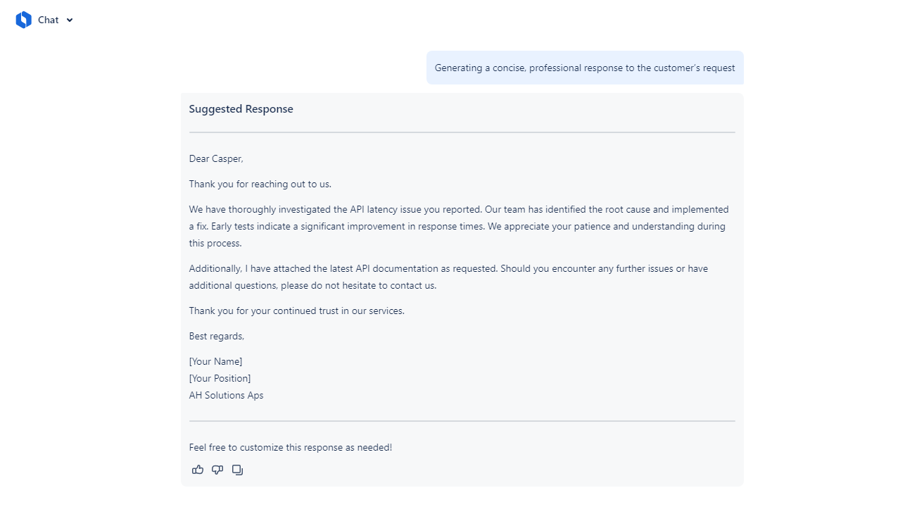 Generate personalize response