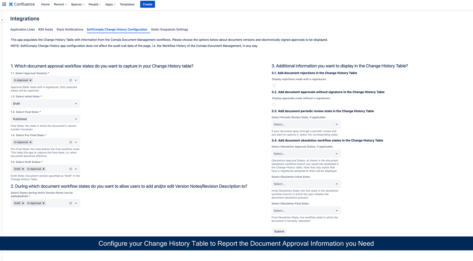 Fully Configurable Change History Table