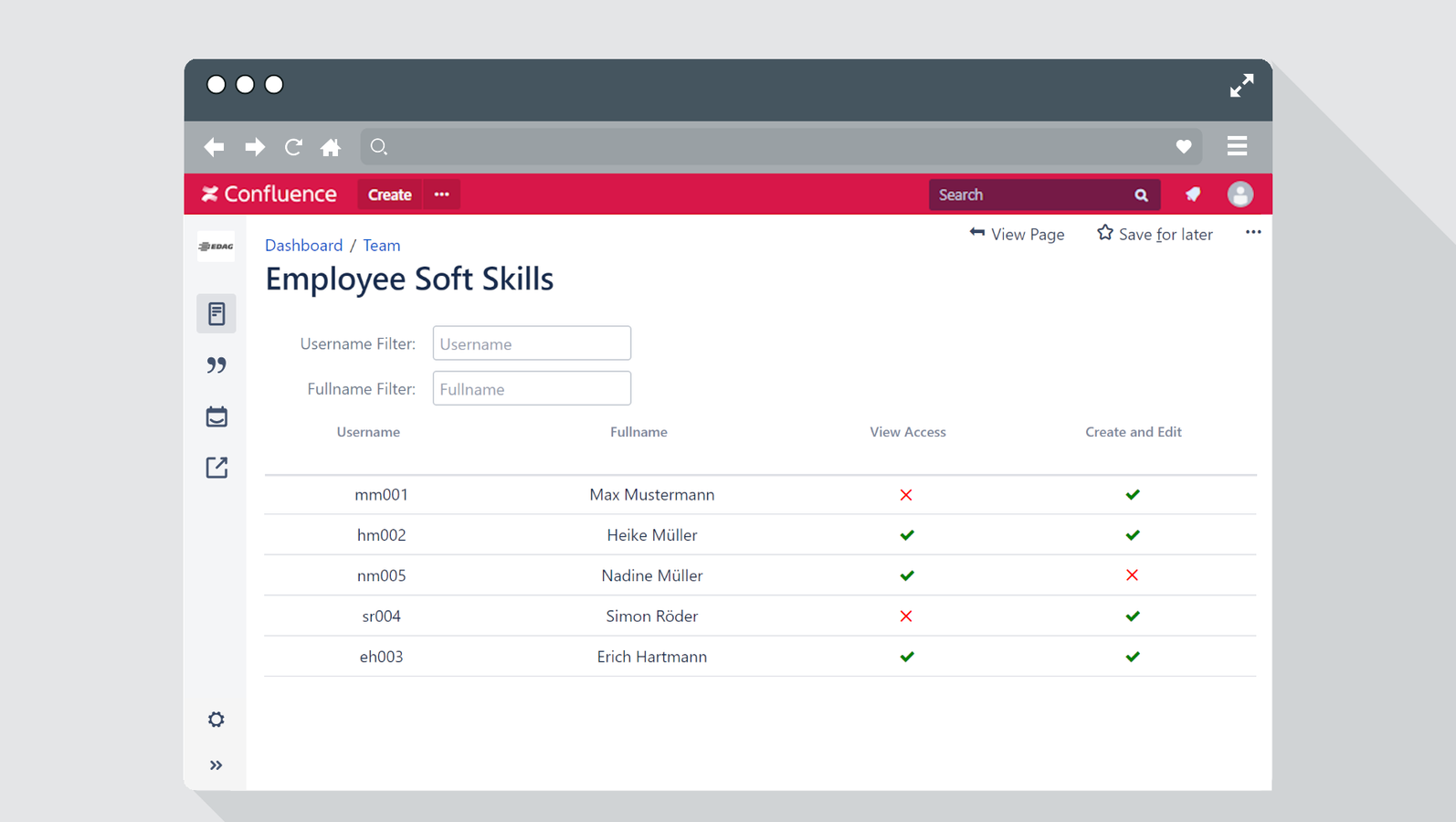 Quick generation of an Access overview