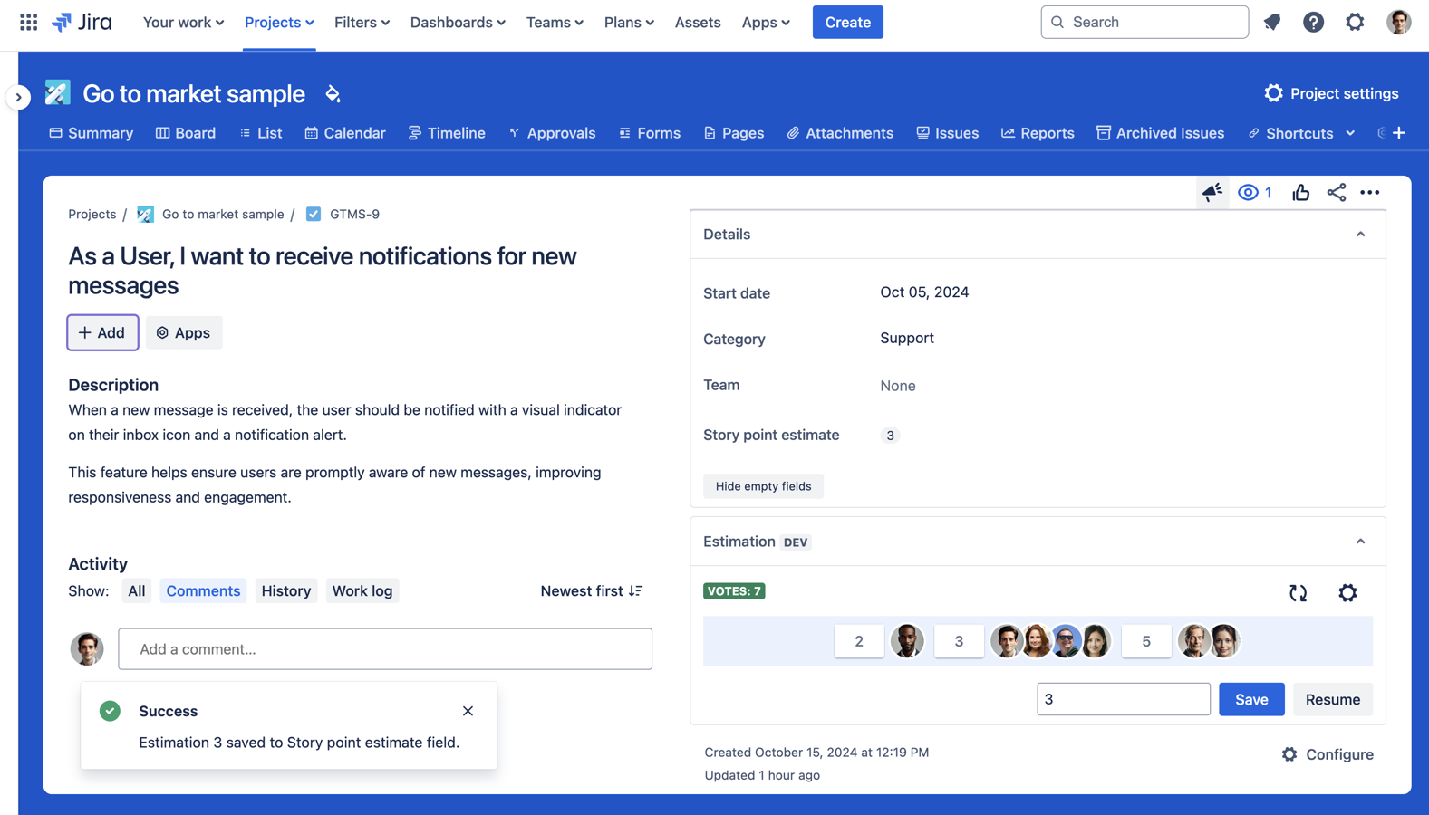 Set the final estimate
