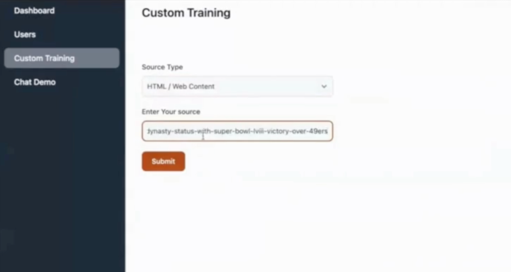 Custom Data Source Training