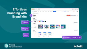Upload once and easily access your organisation's branding assets (colour palettes, images, and icons) during every formatting task