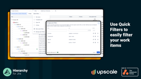 Filter through and organise your work items using powerful Quick Filters.