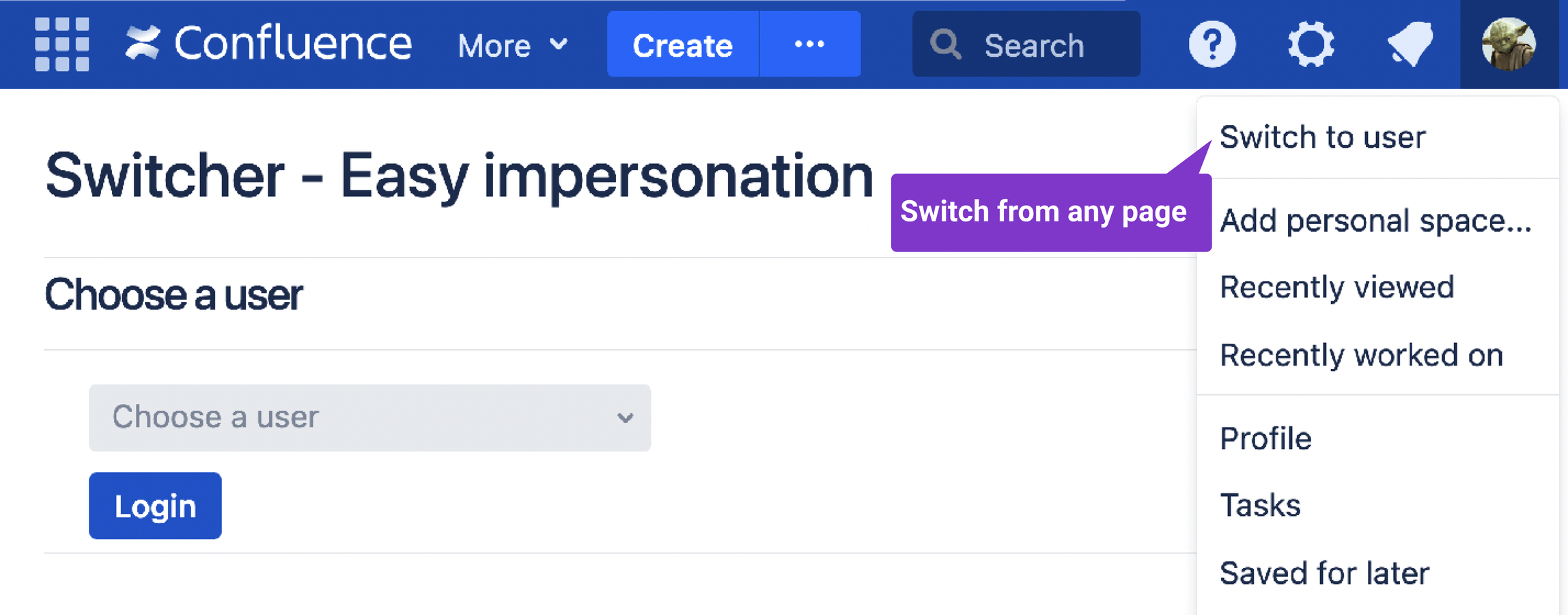 Switch in one click