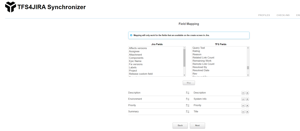 Mapping statuses of both environments can also be done in the configuration wizard.