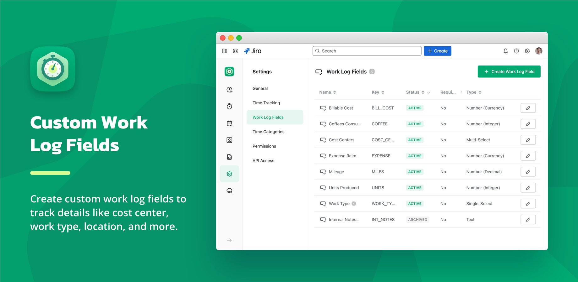 Custom Work Log Fields