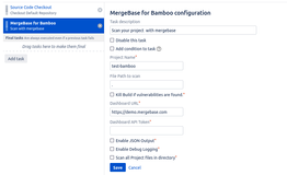 Easily configure Bamboo to upload MergeBase scans directly from your build pipeline!
