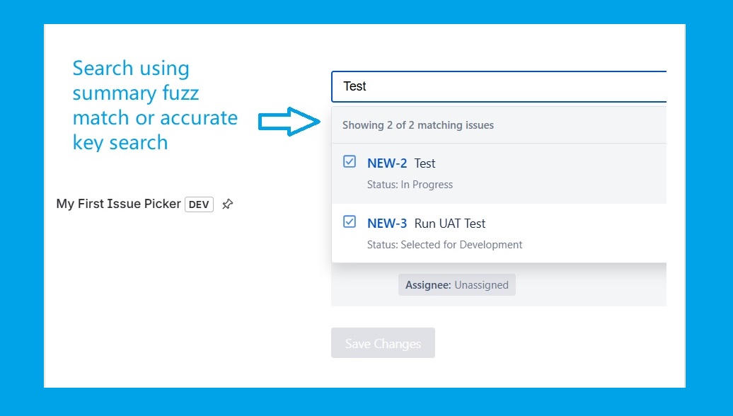 Search by text search on summary and issue key