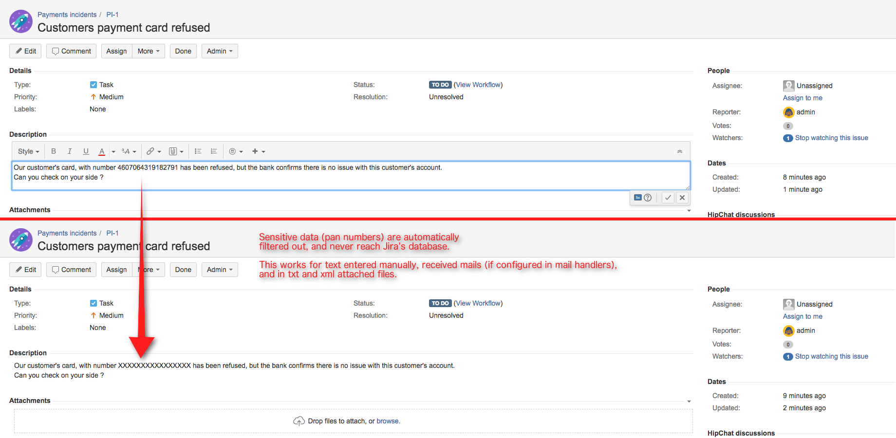 Filters out sensitive data