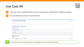 Reuse predefined data sources to view relationships for different projects