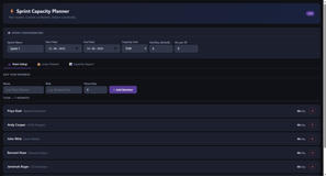 Team Setup Page
