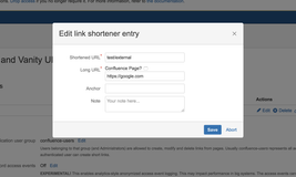 Entries can point to websites outside of Confluence...