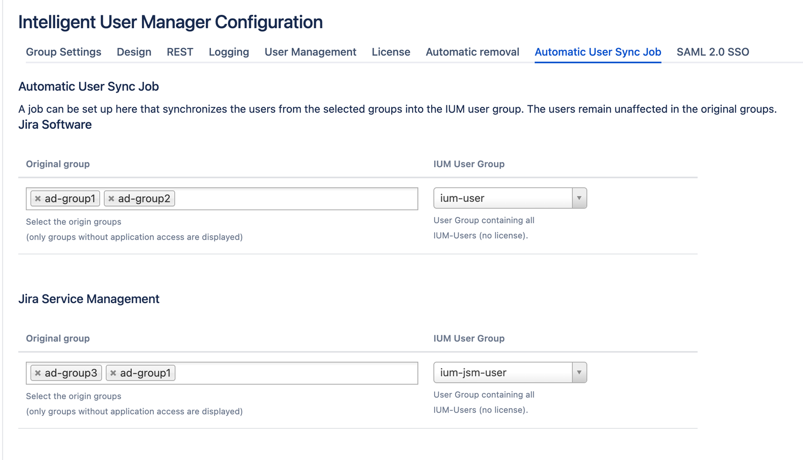 Our simple admin panel can sync external Active Directories