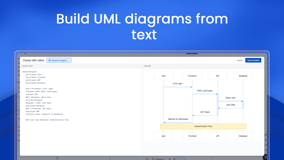 Build UML diagrams from text. The sequence diagram editor with source code and preview.
