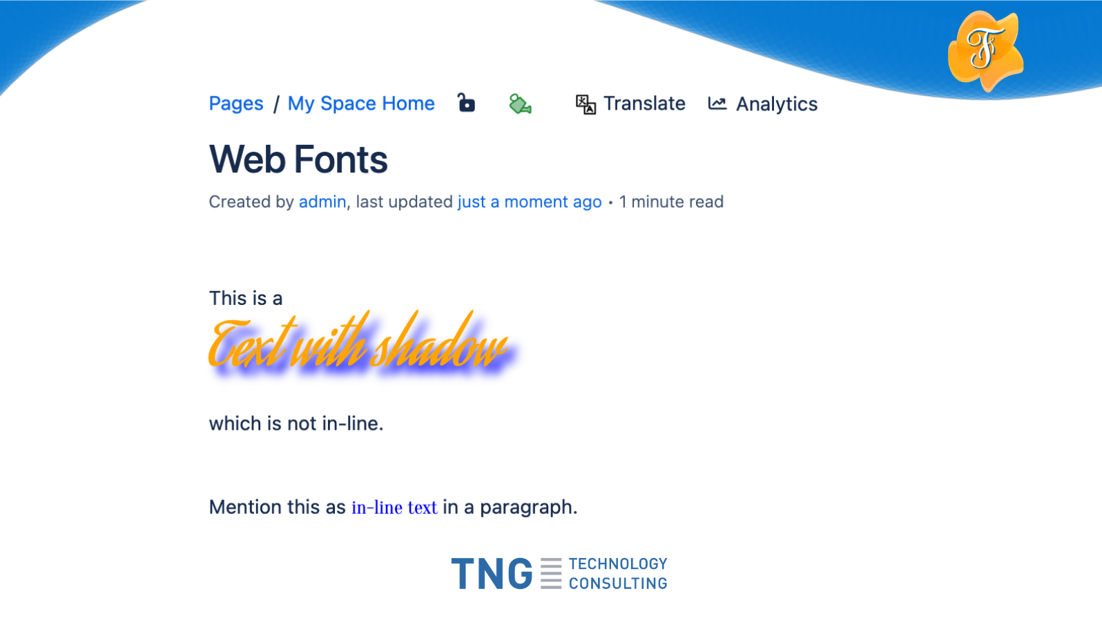 Choose whether the given text should be displayed in-line or on a separate line.