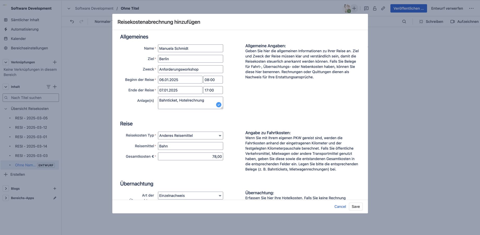 Well thought user interface with intuitive input fields such as date picker. The instructions will guide you smoothly through the template in a series of well-defined steps.