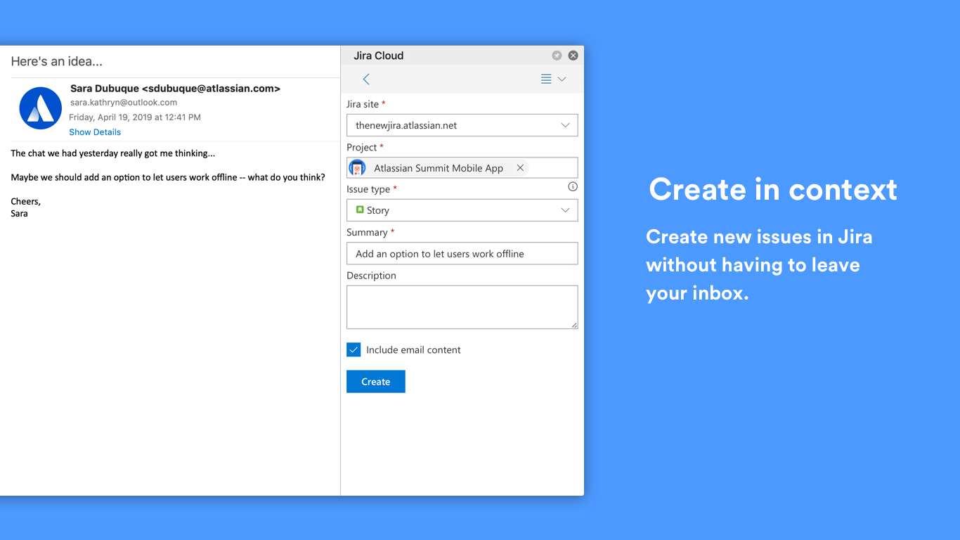 Create in context