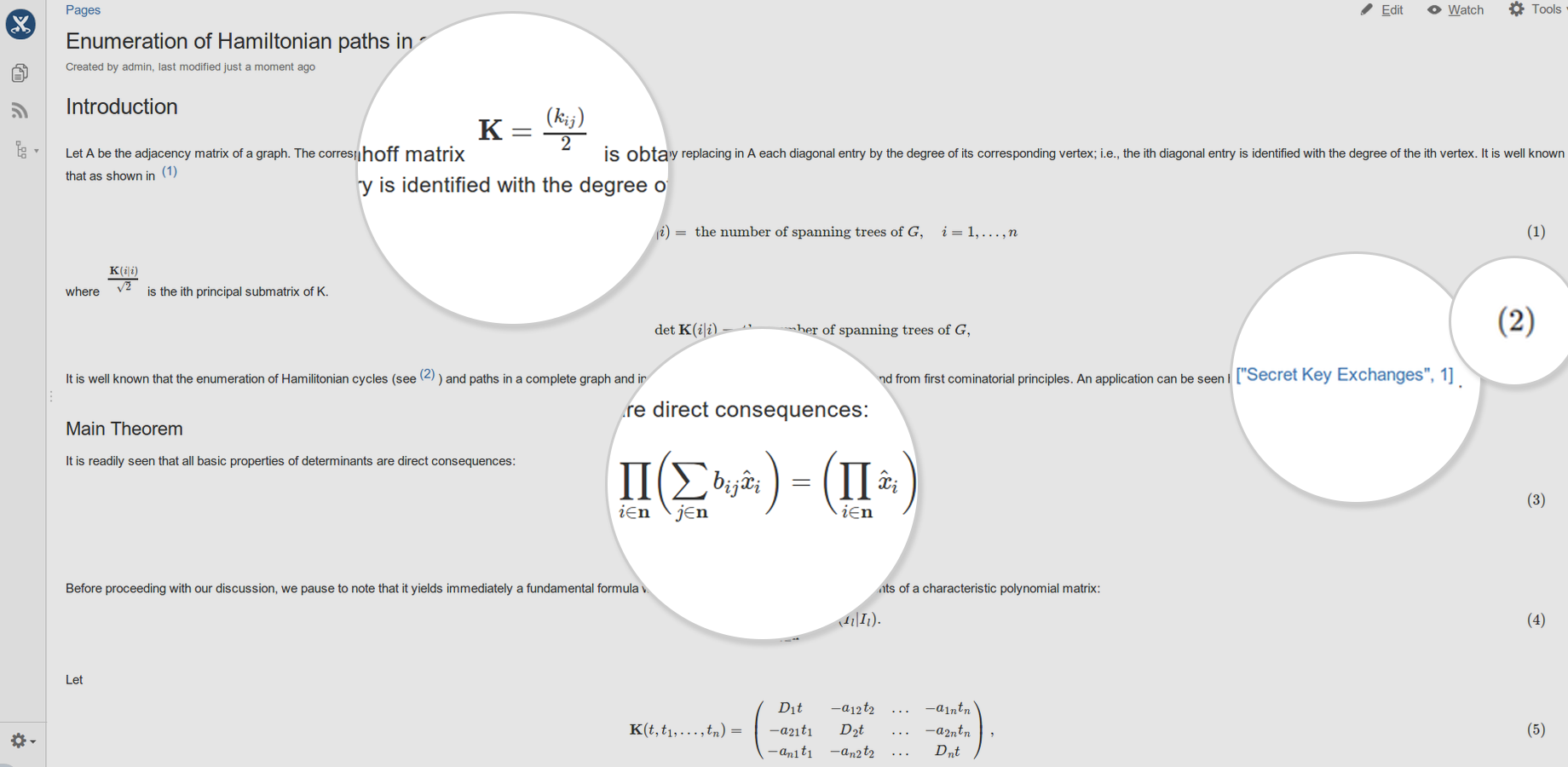 Block and inline math expressions with references
