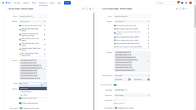 An example of flexible gadgets configurations where you can define a list of jira projects, associated versions and use case specific options to fine tune the output.