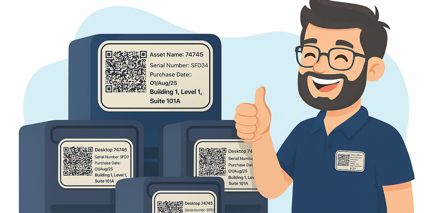 Better productivity and quicker management of assets with better asset stickers. 