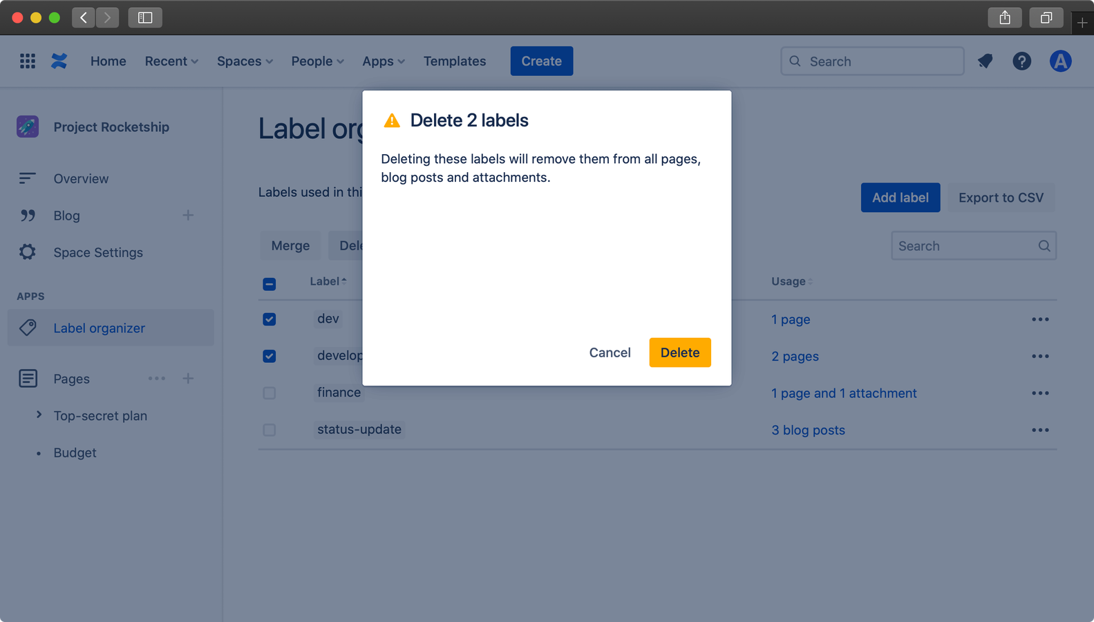 Cleanup unused or misnamed labels