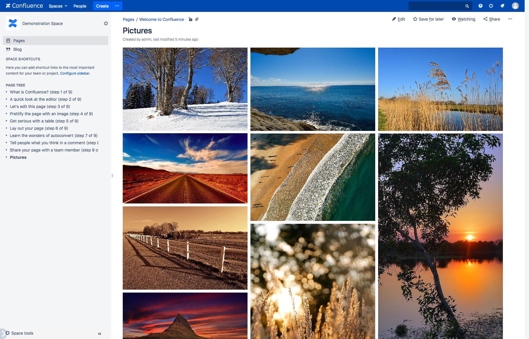 As soon as you resize the browser width or (de-)collapse the sidebar, the image grid will rearrange to adapt to the new page width.​