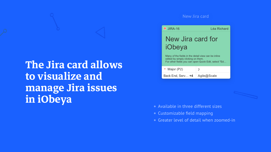 Jira cards and Jira issues on iObeya