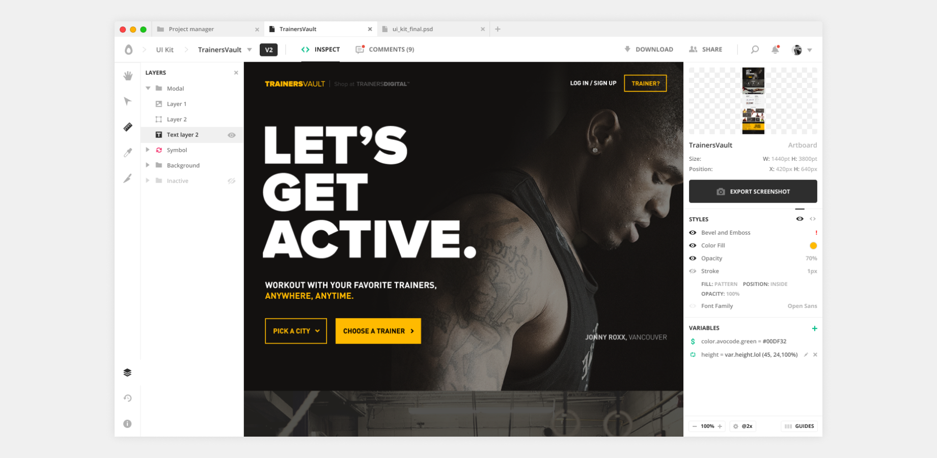 All design specs and comments are one click away.