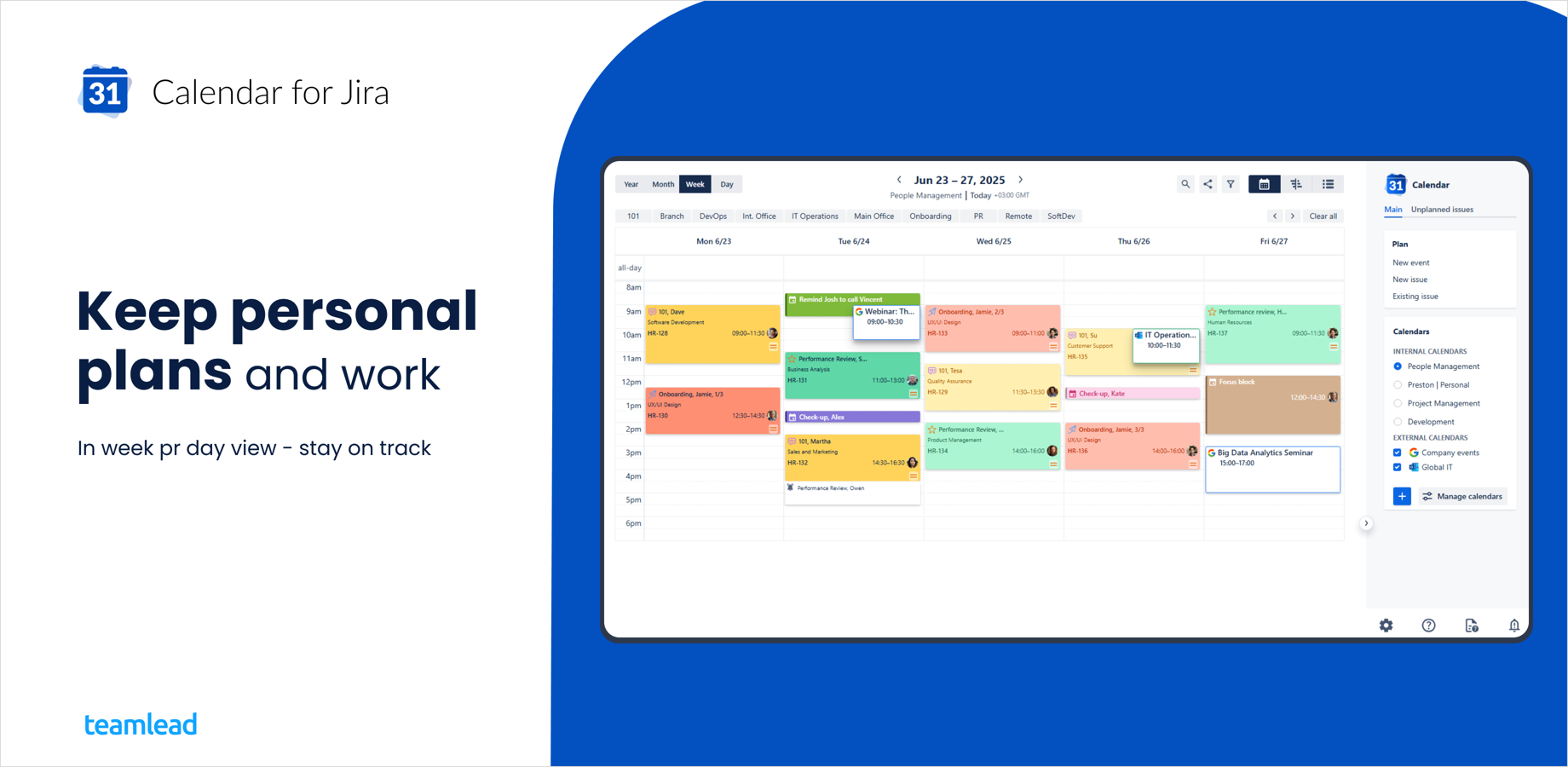 Keep work and personal plans in one view — stay on track.