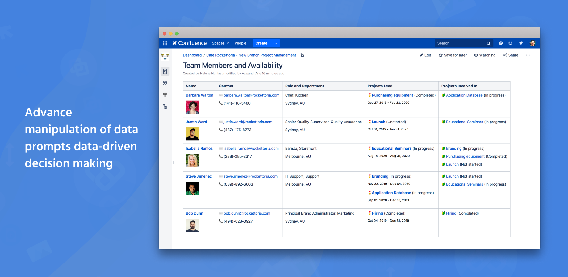 Content aggregators, data tabulation, custom dashboards and dynamic tables enable relevant data to be presented on one page. Advanced manipulation of data delivers clear information so teams can make informed decisions.