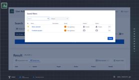 List of the saved filters in User Activity Audit Log