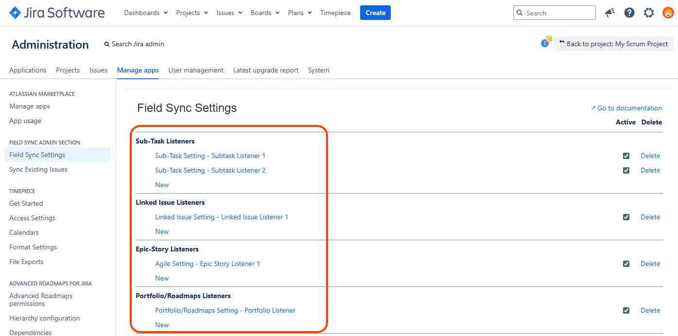 Define multiple listeners for different sync needs across your system