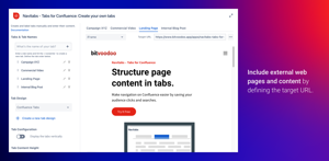 Include external web pages and content as an iFrame by defining the target URL.