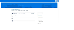 Customer view on a Jira Service Management request, showing the field and its attached file